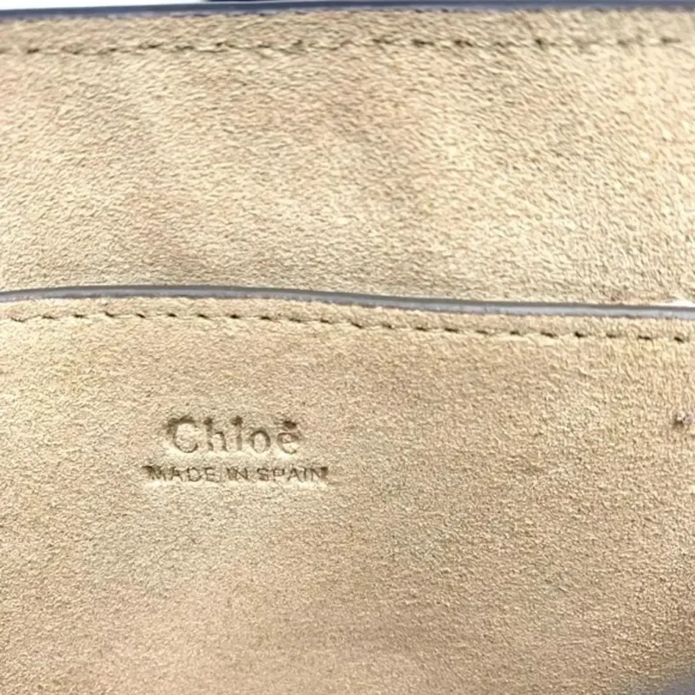 Auth CHLOE Small Faye Crossbody Bag Powder Blue Leather Putty Suede Very Good